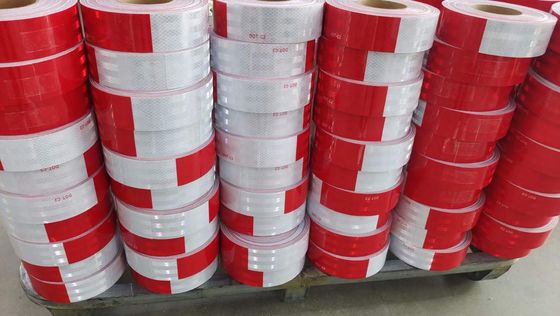 Prismatic Grade ECE R104 DOT-C2 Conspicuity Red/White Reflective Tape Sticker For Vehicle Trailer Truck
