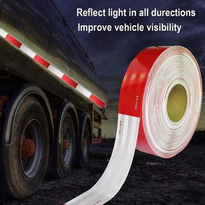 Prismatic Grade ECE R104 DOT-C2 Conspicuity Red/White Reflective Tape Sticker For Vehicle Trailer Truck