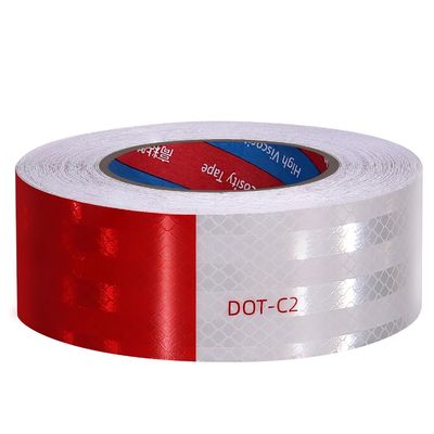 Prismatic Grade ECE R104 DOT-C2 Conspicuity Red/White Reflective Tape Sticker For Vehicle Trailer Truck