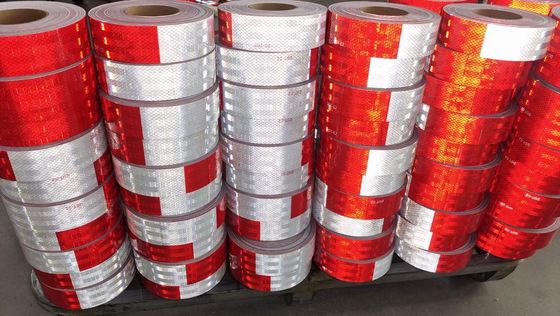 Prismatic Grade ECE R104 DOT-C2 Conspicuity Red/White Reflective Tape Sticker For Vehicle Trailer Truck