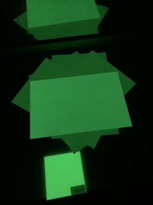 Coated Eco-solvent/UV printable 1x1.2m PVC photoluminescent rigid sheet panels 1.1mm glow in the dark sheets  4-12 hours for Emergency/Fire Extinguisher  Signs