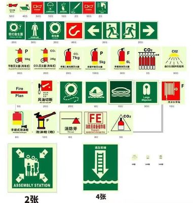 Emergency Exit Instructions photoluminescent vinyl for Safety Marking Signage