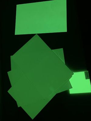 Coated Eco-solvent/UV printable 1x1.2m PVC photoluminescent rigid sheet panels 1.1mm glow in the dark sheets  4-12 hours for Emergency/Fire Extinguisher  Signs